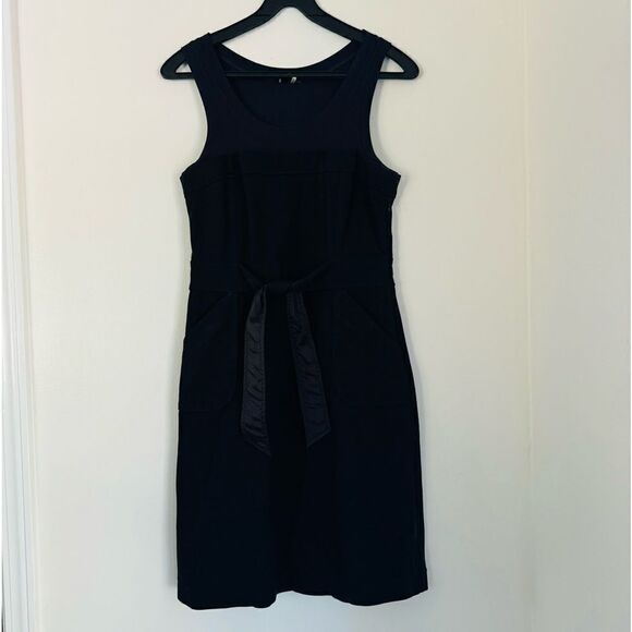 Theory Wakely Sleeveless Pockets A-Line Belted Knit Dress Size 6 - Picture 2 of 6